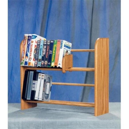 Wood Shed Wood Shed 205 Solid Oak 2 Row Dowel DVD-VHS Rack 205
